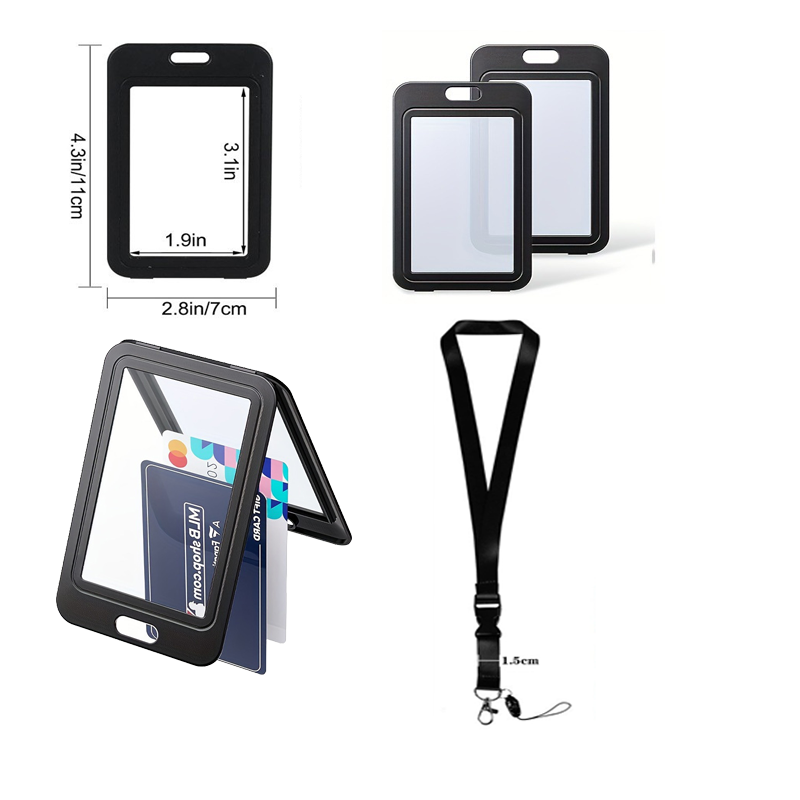 Lanyard Badge Holder - 3 SZT. Plastikowy identyfikator, uchwyt na