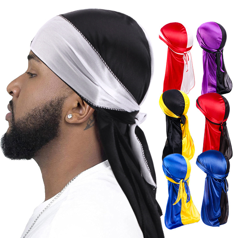 Bandana Doo Rag - Nowy jedwabisty kapelusz Durag Long Tail