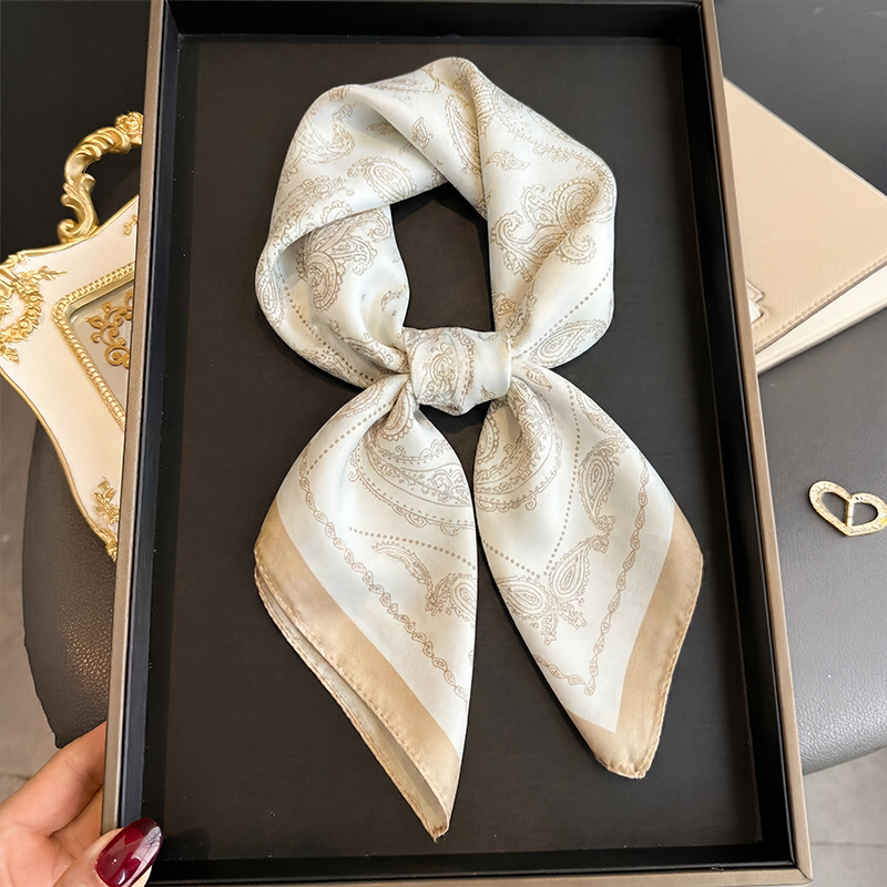 Vintage Beżowa Apaszka Kwadrat – Face Scarf Mask recenzja i cena