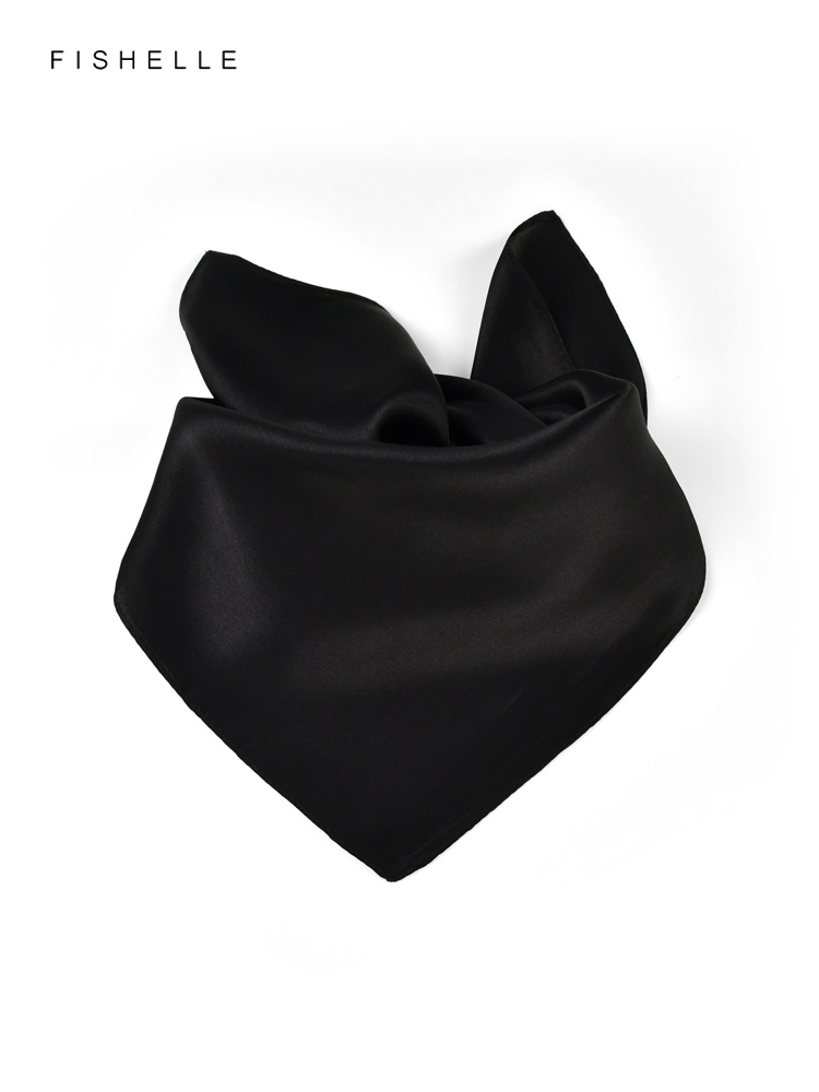 Jednolity kolor czarny czysty  – Scarf Silk Square recenzja i cena